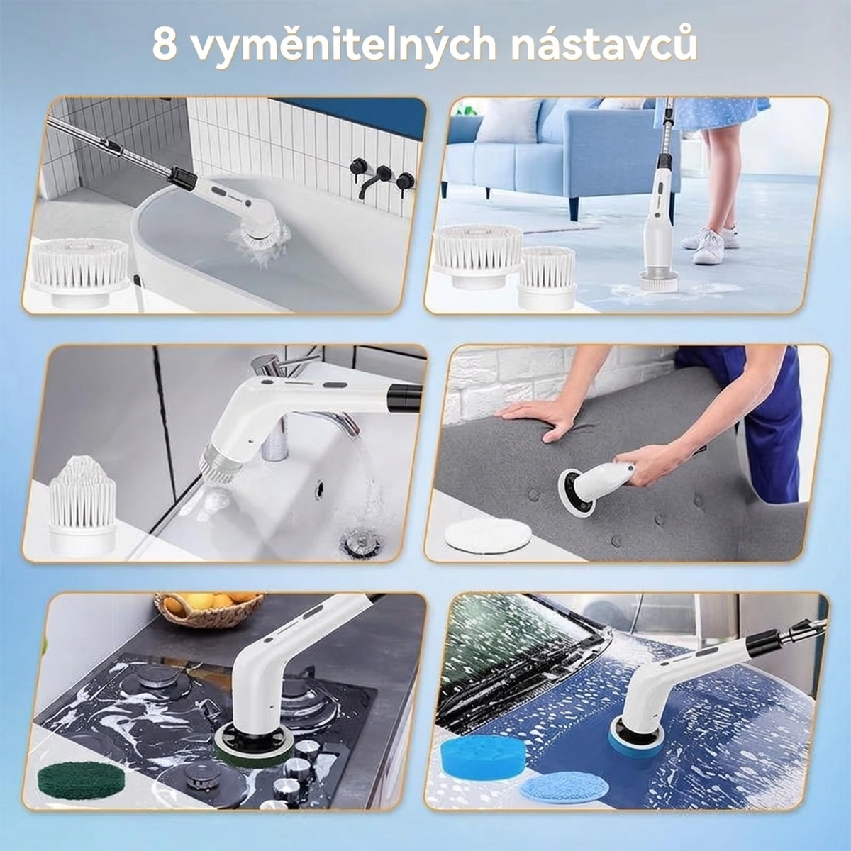 Purelia™ Elektrický rotační kartáč 8 v 1